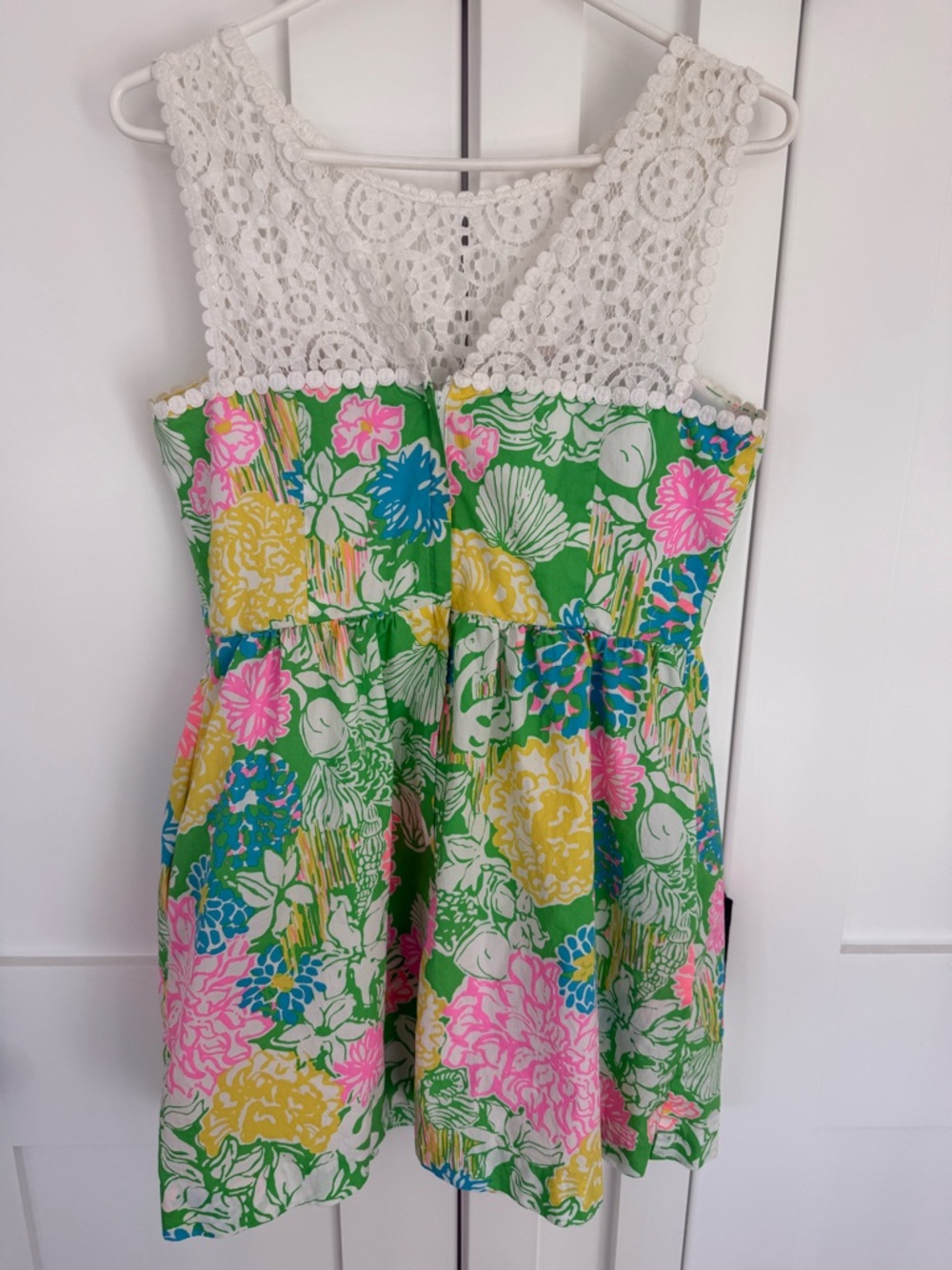Lilly Pulitzer Pastel Floral Crochet-Yoke Dress - Picture 2 of 10